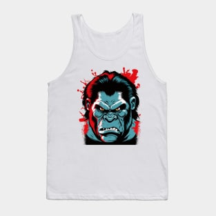 Angry Gorilla Cartoon Comic Book Style Silver Back Mean Tank Top